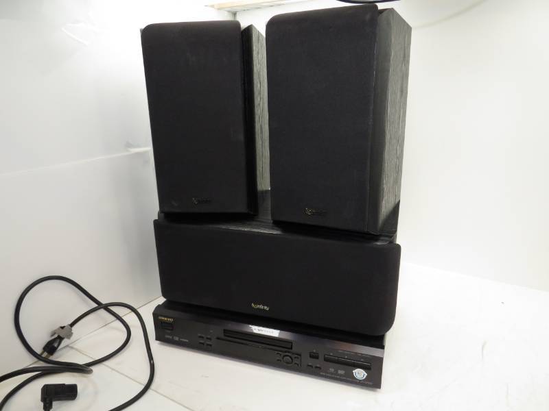 Entertainment Center Infinity Speakers and Onkyo Super Audio CDDVD AudioVideo Player