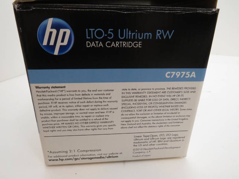 5 Pak of HP LTO-5 Ultrium RW Data Cartridge 3TB C7975A