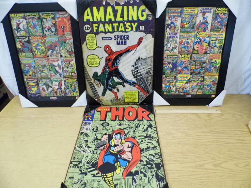 lot 46 image: Cap America - Spiderman - Thor Pictures