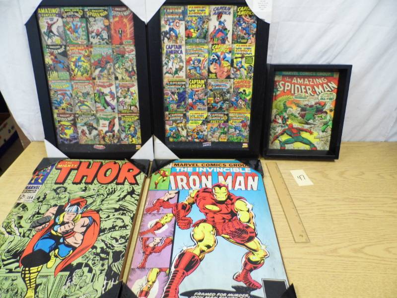 lot 47 image: Cap America - Spiderman - Thor Pictures