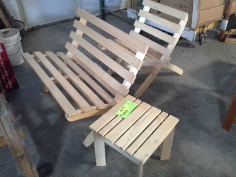 lot 2097 image: Pair of Chairs and End Table