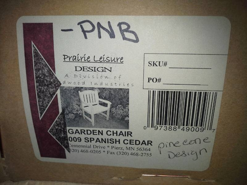 lot 2113 image: Spanish Cedar Pine Cone Design Garden Chair