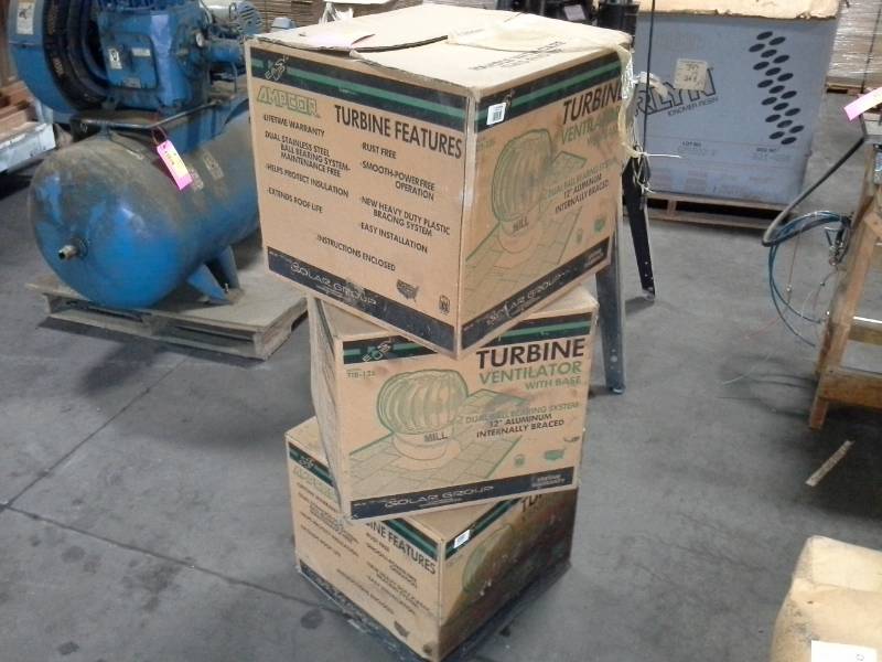 lot 2256 image: Three 12 Aluminum Turbine Ventilators