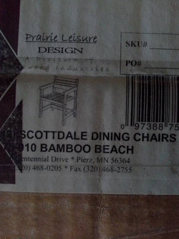 lot 2156 image: Scottsdale Dining Chair - Bamboo Beach