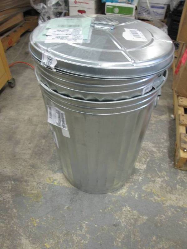 2 Aluminum Trash Cans- some dents...