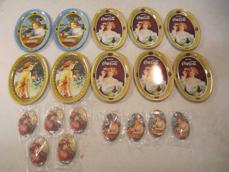 lot 41 image: Lot of 10 Coca-Cola Mini Tin Plates...