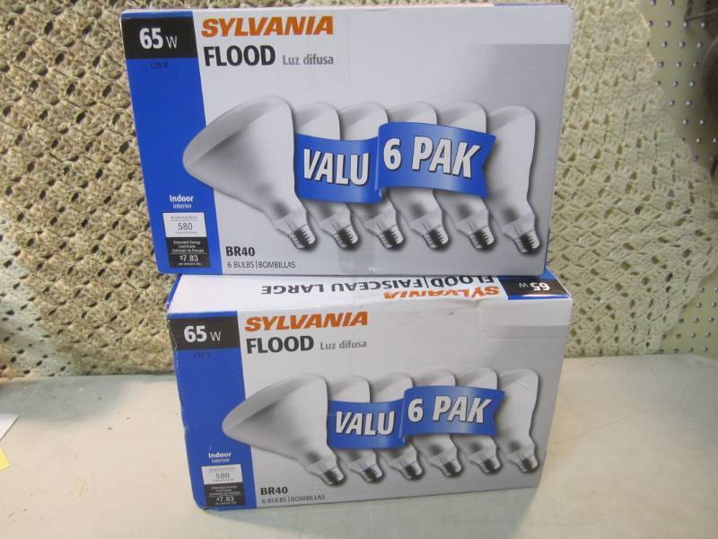 lot 44 image: 2 - 6-Pack Boxes of 65W Indoor Floo...