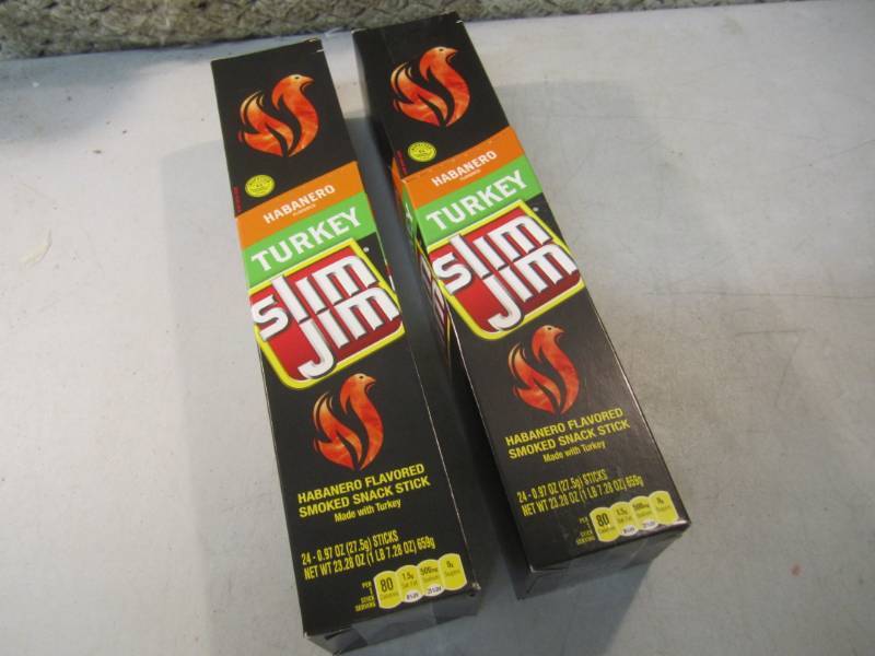 lot 46 image: 2 Box of 24 each Slim Jim Snack Sti...