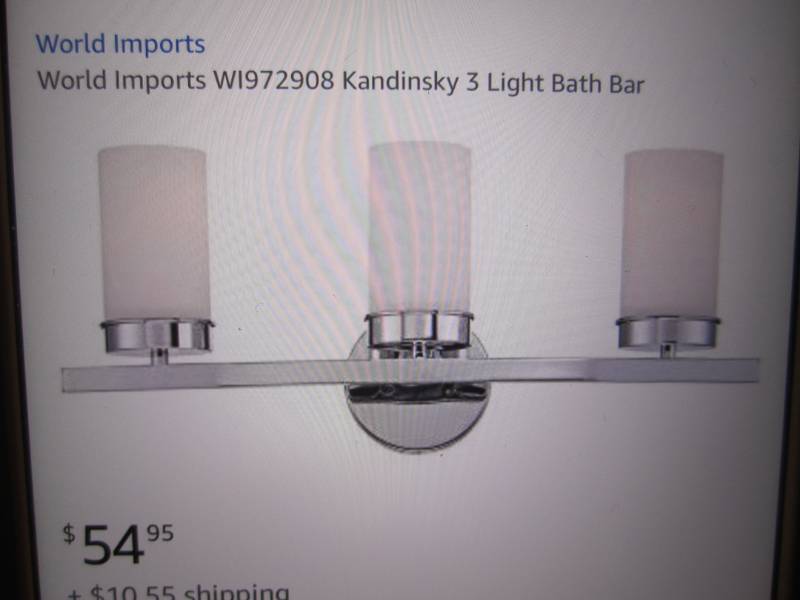 lot 58 image: World Imports 3-Light Bathroom Bar ...