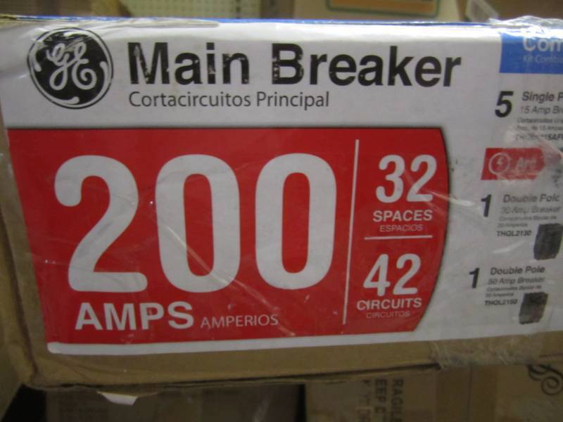lot 62 image: GE 200 Amp 32-Space 40-Circuit Main...