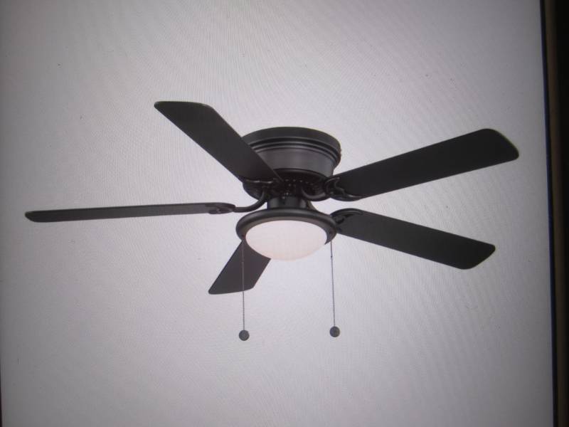 lot 95 image: Hugger 52 LED Indoor Black Ceiling...