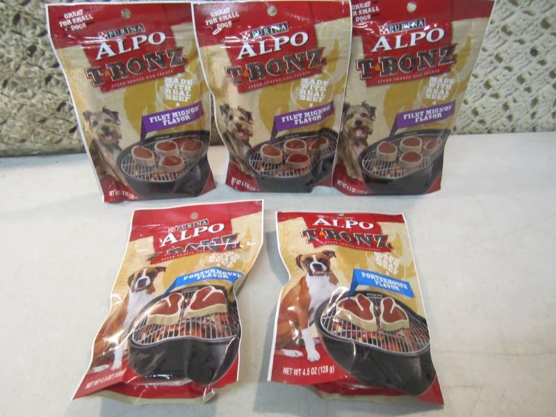 lot 112 image: 5 Bags of Purina Alpo T Bonz Dog Tr...