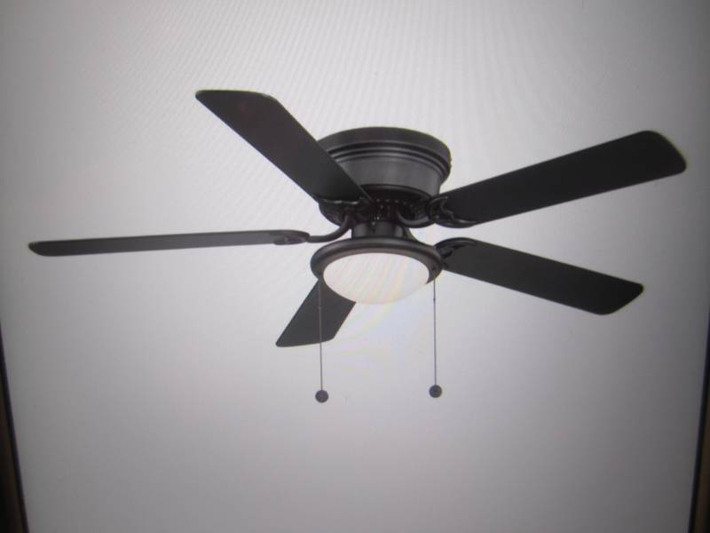 lot 163 image: Hugger 52 LED Indoor Black Ceiling...
