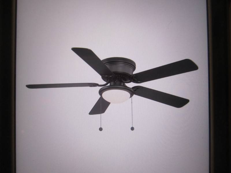 lot 165 image: Hugger 52 LED Indoor Black Ceiling...