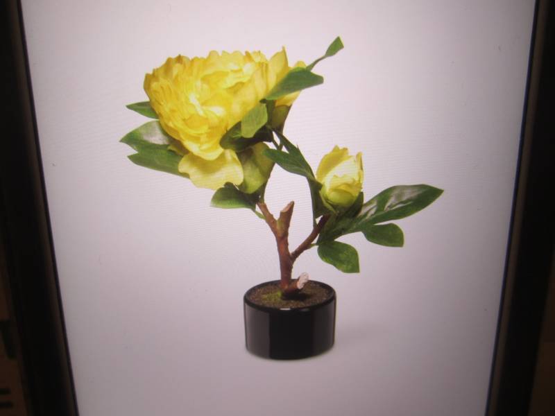 lot 170 image: Lot of 3 - 9.5 Yellow Peony Flower...