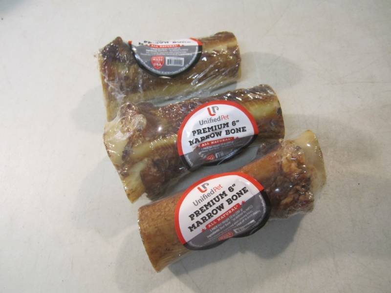 lot 186 image: 3 Premium 6 Marrow Bone Dog Chews ...