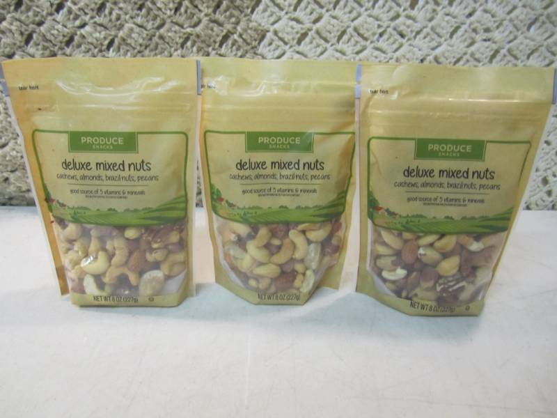 lot 188 image: 3 Bags of Deluxe Mixed Nuts Best by...
