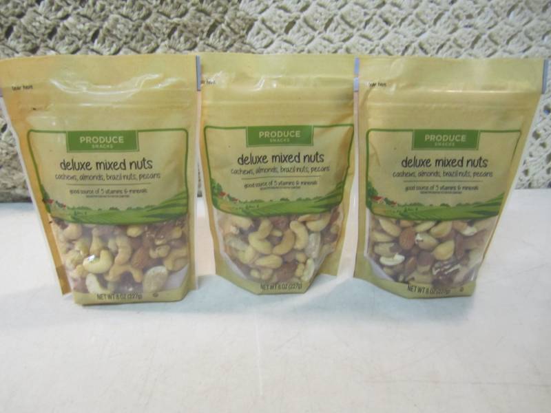 lot 189 image: 3 Bags of Deluxe Mixed Nuts Best by...