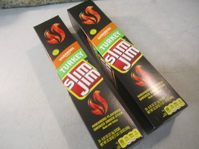lot 222 image: 2 Box of 24 each Slim Jim Snack Sti...