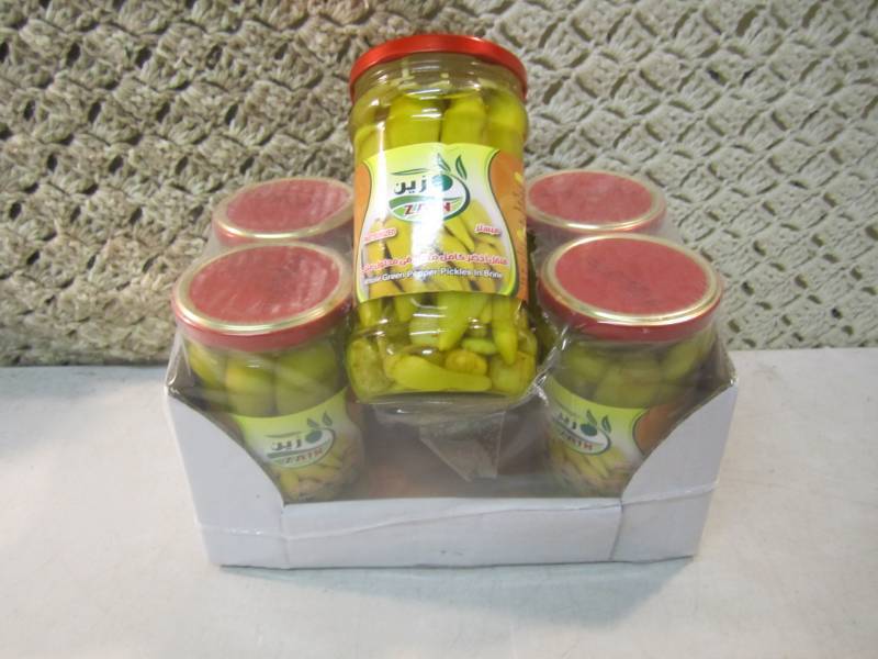 lot 290 image: Case of 6 Jars of Whole Green Peppe...