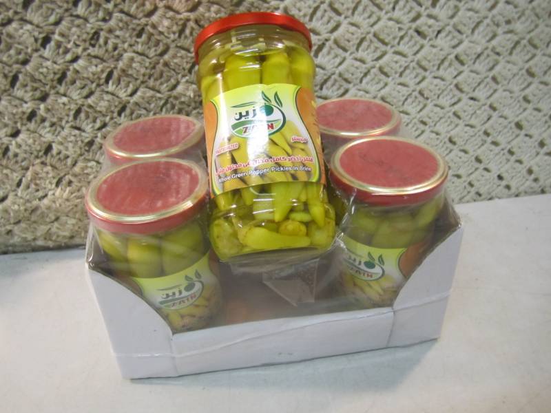 lot 291 image: Case of 6 Jars of Whole Green Peppe...