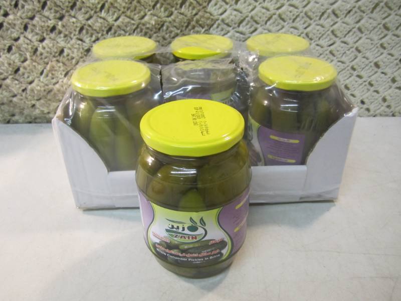 lot 296 image: Case of 6 Jars of Whole Cucumber Pi...