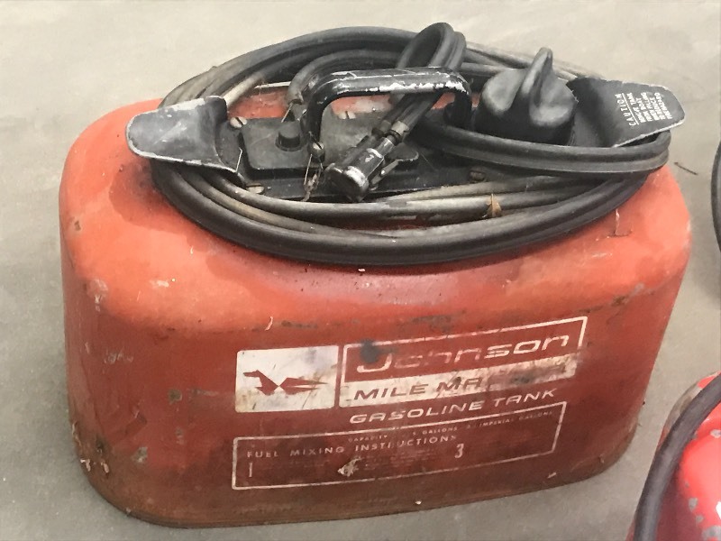 lot 22 image: (2) Outboard Motor Tanks & (1) Oil Reservoir