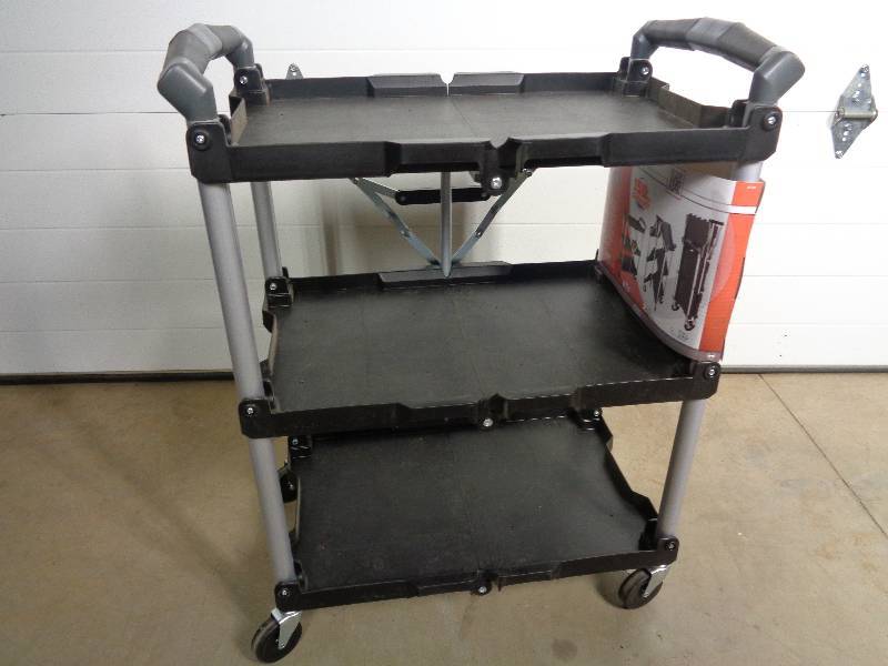 lot 12 image: New Folding 3 Tier Service Cart