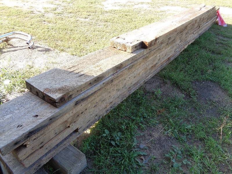 lot 14 image: 9 Reclaimed Wood Beams From Old Barn