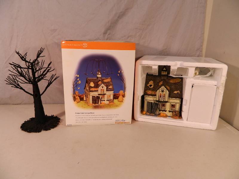 lot 106 image: Dept 56 Halloween House and Lighted Halloween Tree
