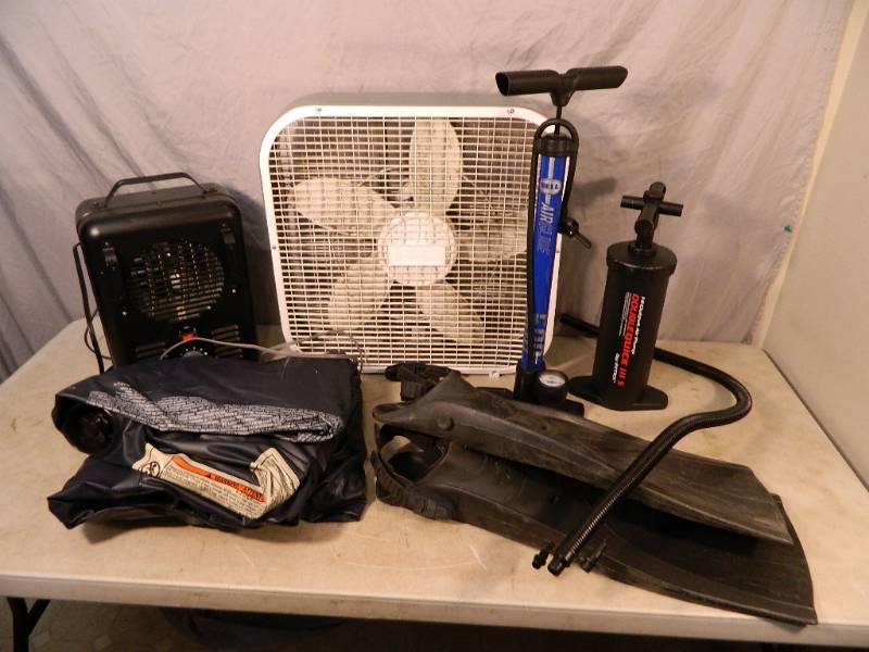 lot 121 image: Space Heater, Flippers, and More