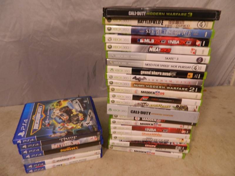lot 143 image: XBOX 360 and PS4 Video Games