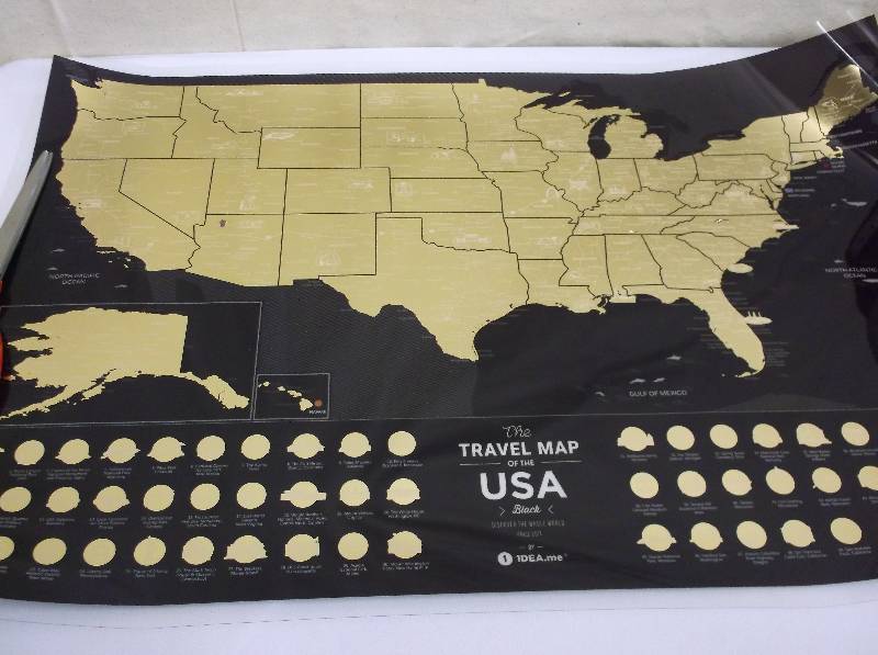 SCRATCHABLE U.S. MAP