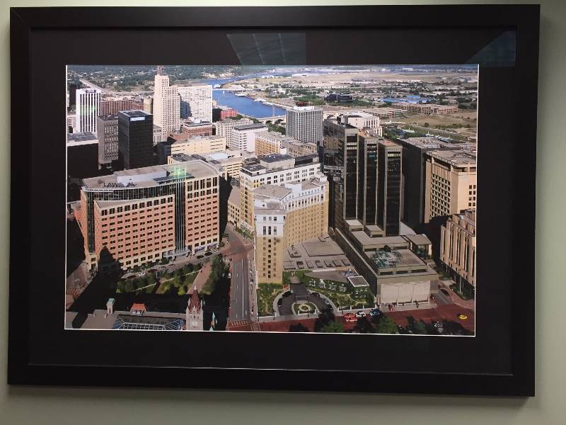 lot 80 image: Large Framed Photo Downtown St. Paul