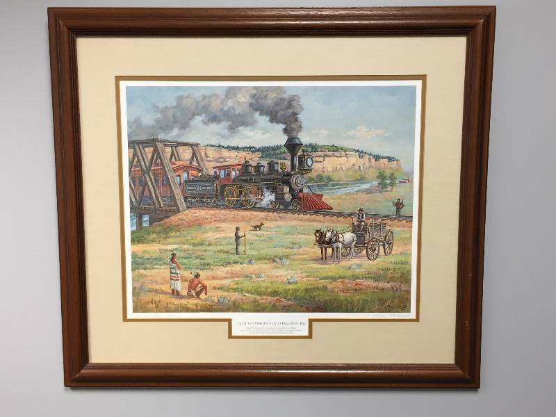 lot 27 image: Locomotive Framed Print Artist Proof Signed Numbered