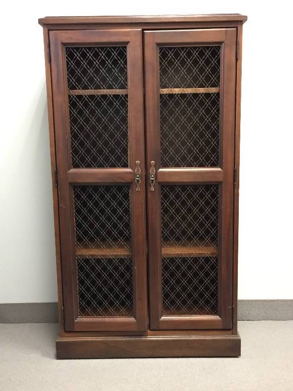 lot 19 image: Bookcase with Wire Doors