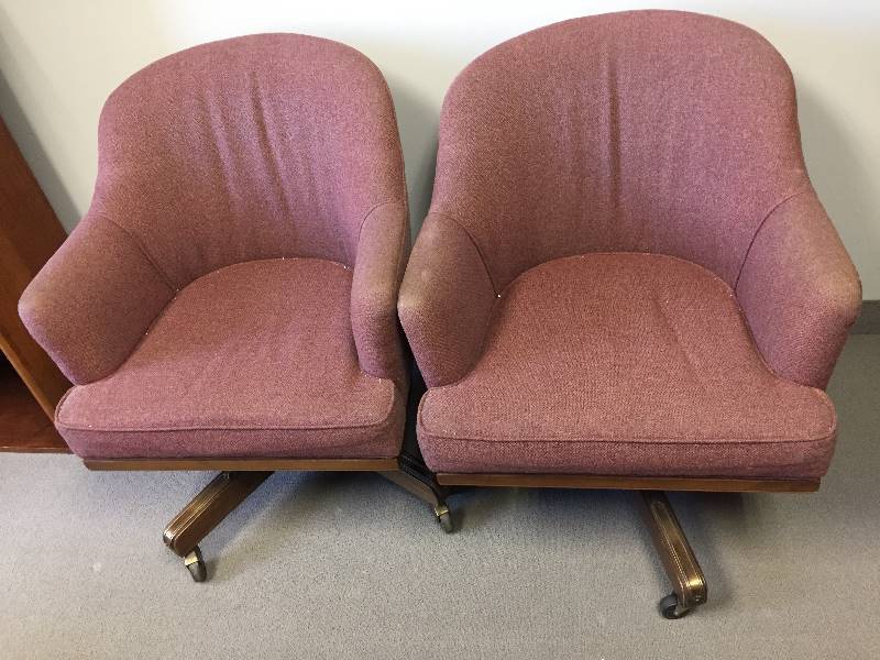 lot 49 image: Upholstered Office Chairs - Set of  2