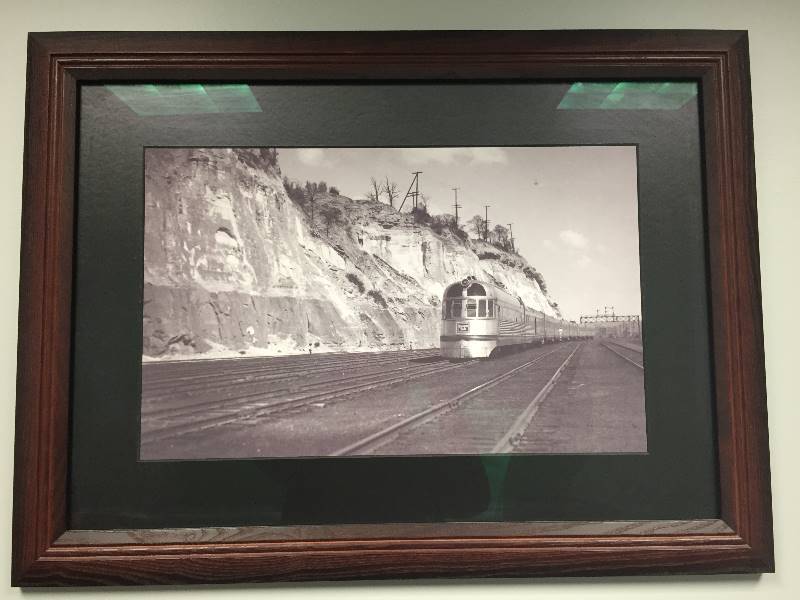 lot 102 image: Framed Burlington Train Railway Picture