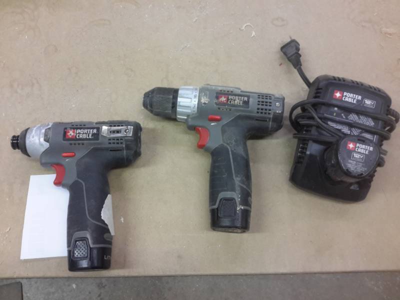 lot 262 image: Porter Cable Cordless 12V Drill..  Porter Cable 12V Impact..Includes charger