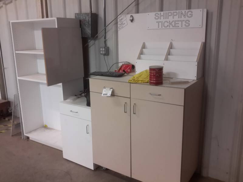 lot 321 image: 2 cabinets and everything in the drawers.. See closeups..Dim 42in x 24in x72in  36in x 26in x 72in.