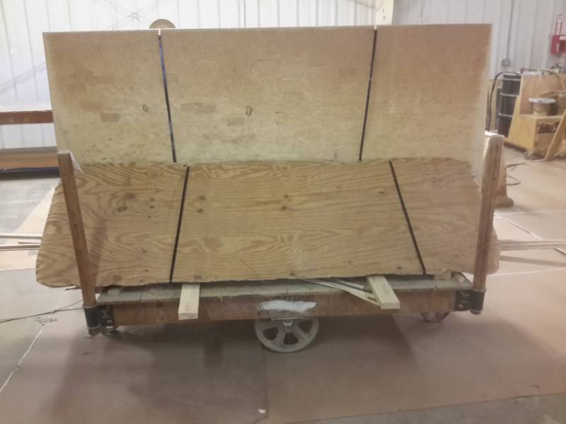 lot 332 image: Nutting Cart, with Misc. Wood.. Cart in Excellent Shape