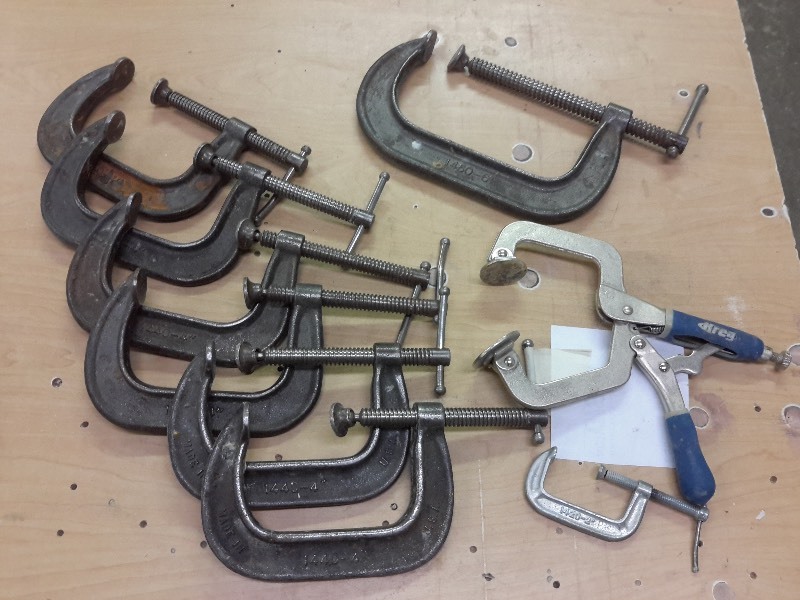 lot 259 image: Lot of Clamps and 2 Vise Grips as pictured