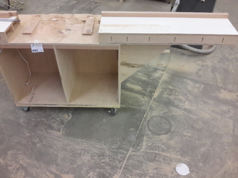 lot 316 image: Long work bench..Probably use this for a miter saw.  Approx 96in l.