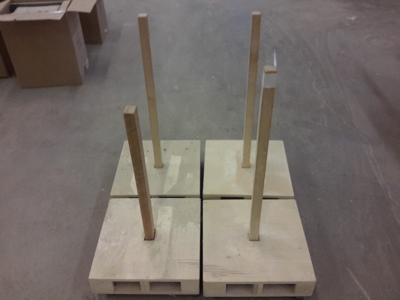 lot 429 image: 4, rolling racks with spindles.. I believe they had the Jorgensen wood clamps stored on these