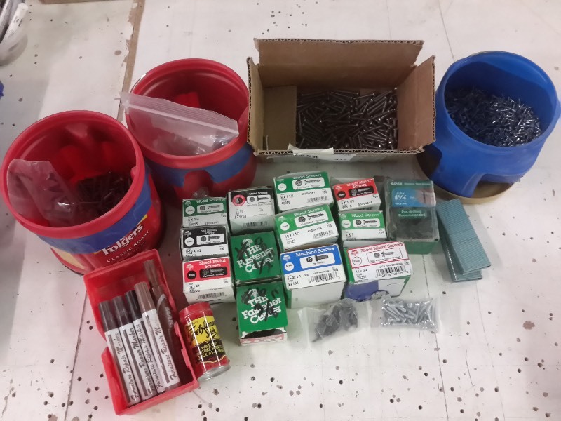 lot 417 image: Large lot of fasteners and screws as pictured..See closeups