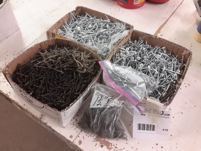 lot 419 image: Boxes of Screws as pictured