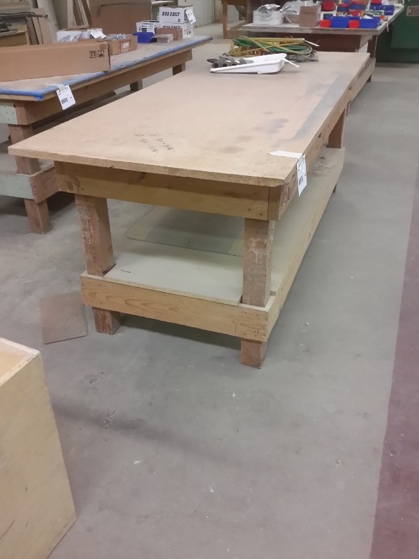 lot 467 image: Solid wood work table  36in x 104in x 42in h