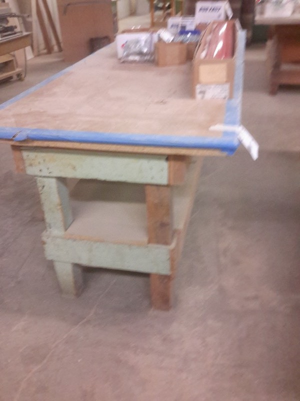 lot 468 image: Solid wood work table  38in x 96in x 33in h