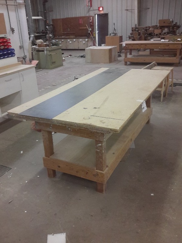lot 480 image: Solid wood work table 49in w x 120ft x 36in h
