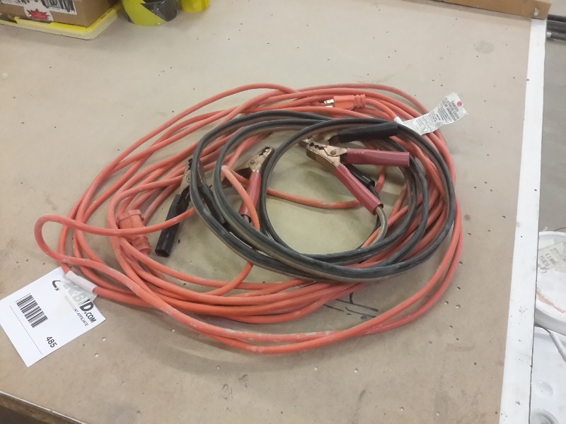 lot 485 image: 25ft Electric Cord  Set of jumper cables